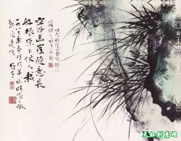 吴昌硕国画作品欣赏《兰》