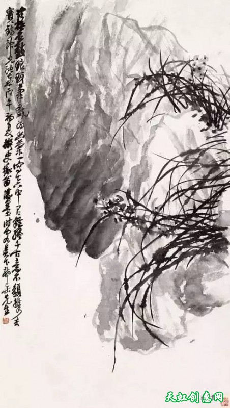 吴昌硕国画作品欣赏《兰》