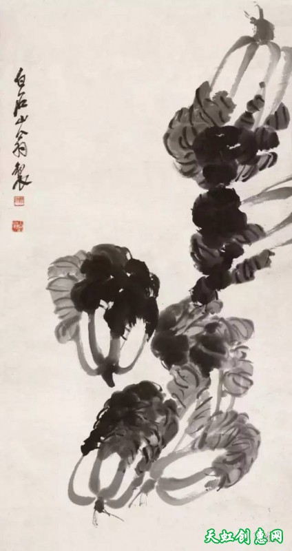 齐白石国画作品欣赏《白菜》