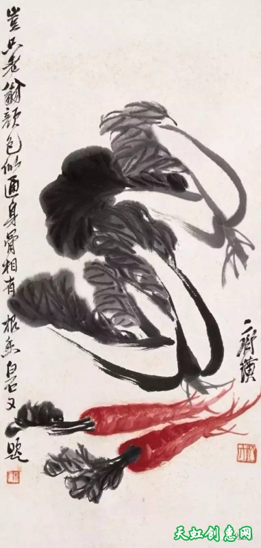 齐白石国画作品欣赏《白菜》