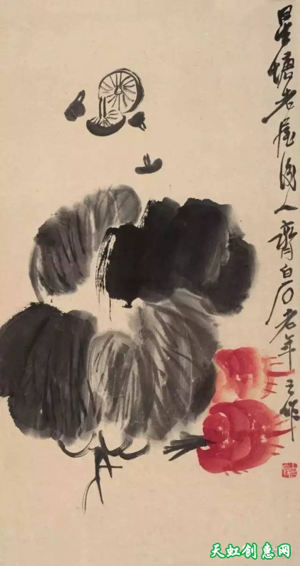 齐白石国画作品欣赏《白菜》