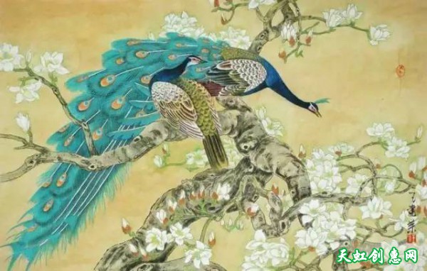 国画作品欣赏《玉兰花》