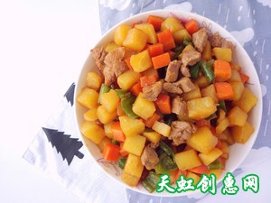 土豆胡萝卜炒肉丁怎么做