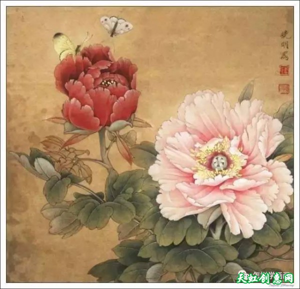 国画作品欣赏《牡丹》