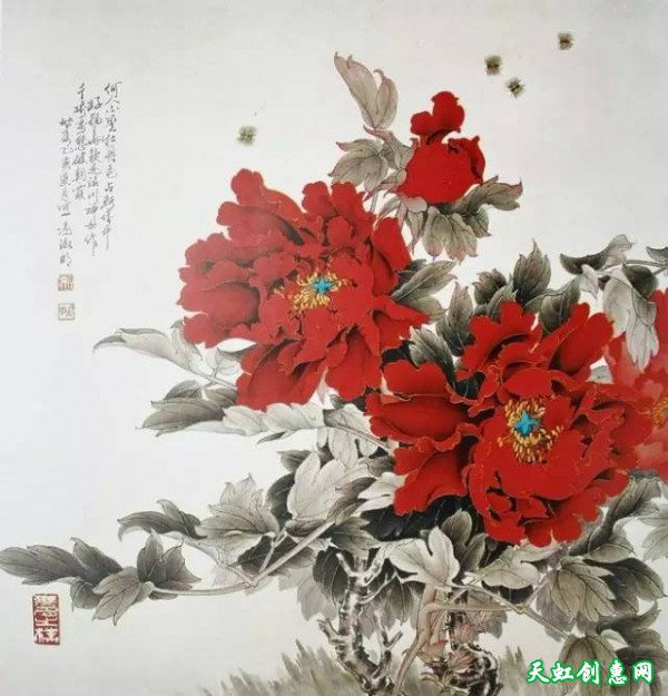 国画作品欣赏《牡丹》