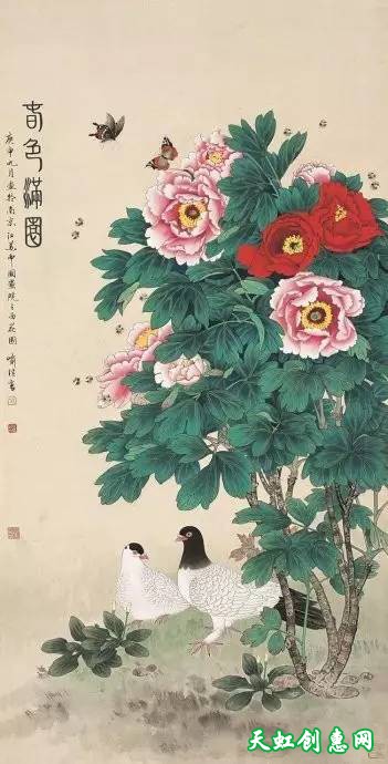 国画作品欣赏《牡丹》