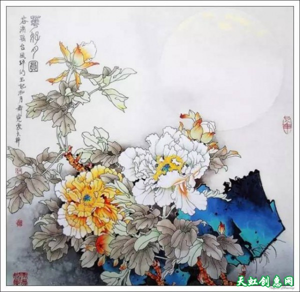 国画作品欣赏《牡丹》