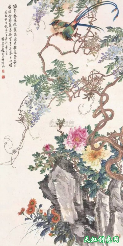 中国画作品《牡丹》