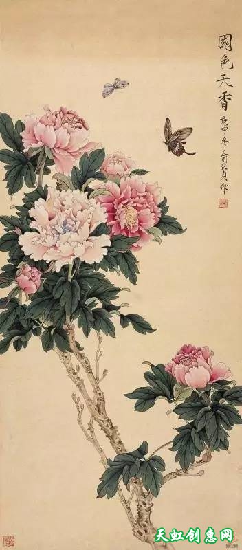 中国画作品《牡丹》