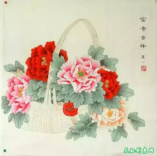 中国画作品《牡丹》