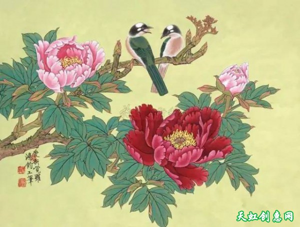 中国画作品《牡丹》