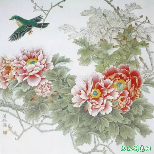 中国画作品《牡丹》