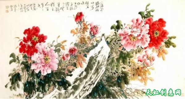 中国画作品《牡丹》