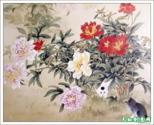 中国画作品《牡丹》