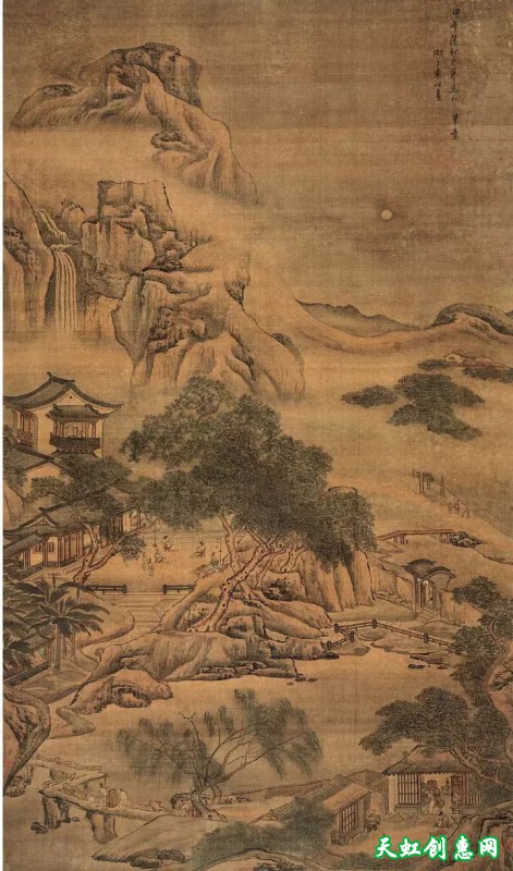 中国画家作品《中秋月夜图》