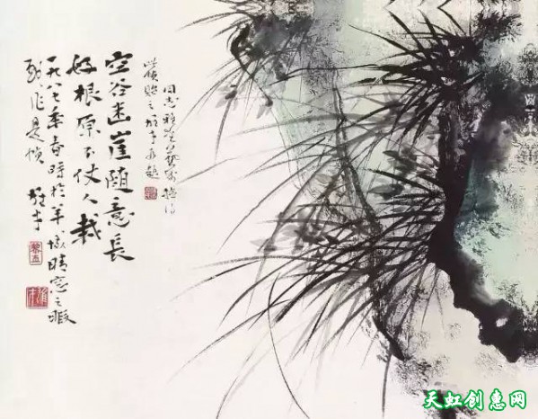 八大名家墨画作品《兰》