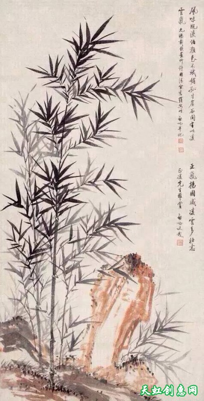 中国画作品《竹》