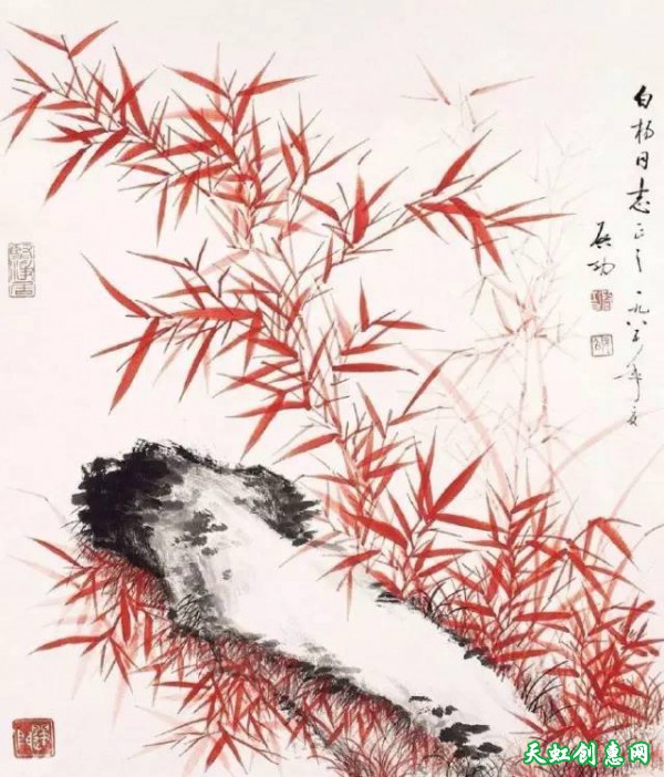 中国画作品《竹》