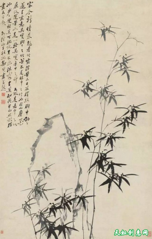 中国画作品《竹》