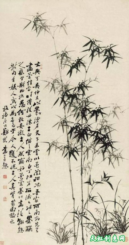 中国画作品《竹》