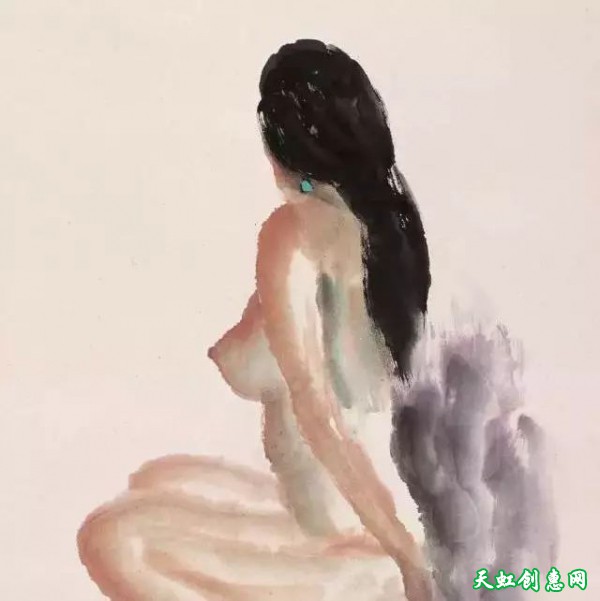 杨之光水彩画作品《人体》