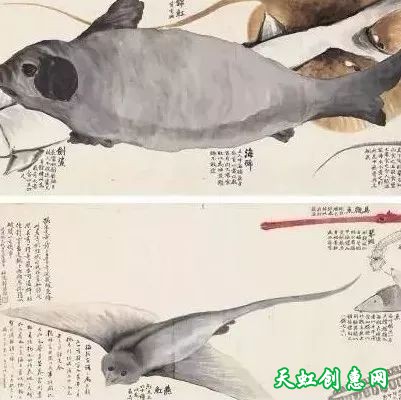 赵之谦中国画作品《异鱼图》