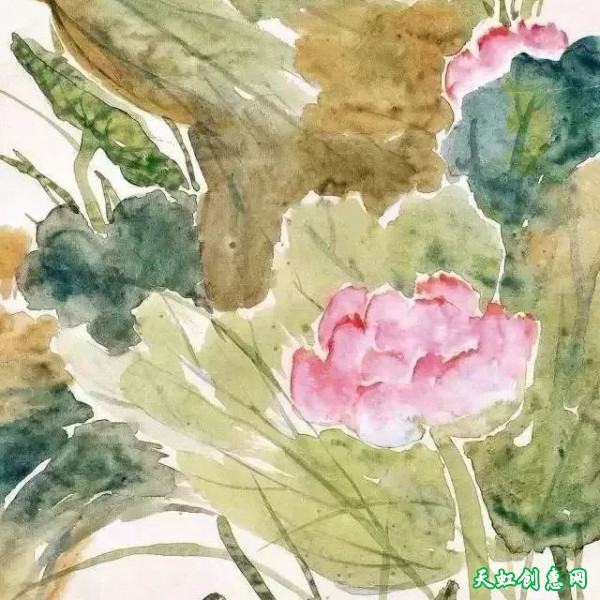 吴湖帆中国画作品《荷花》