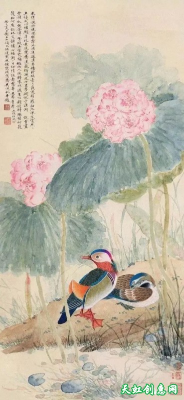 吴湖帆中国画作品《荷花》