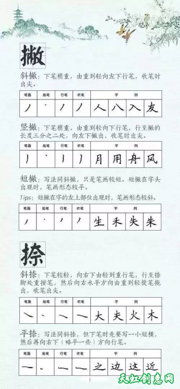 28种基本笔画的漂亮写法欣赏