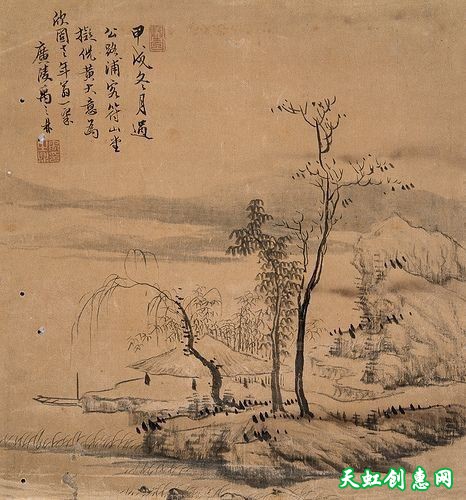 扬州画家禹之鼎中国画作品