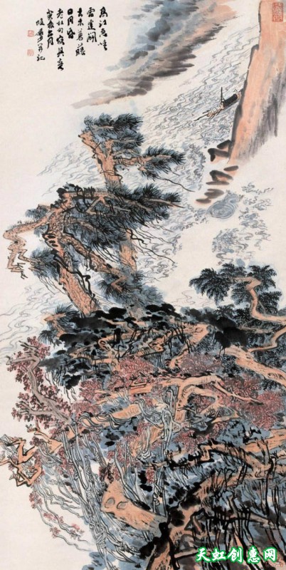 刘松年四景山水图作品欣赏