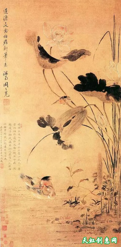 墨画作品欣赏《荷花》