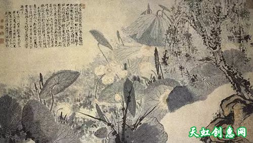 墨画作品欣赏《荷花》