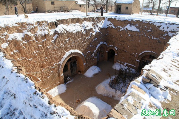 大雪后不同往日的运城农村地坑人家的生活