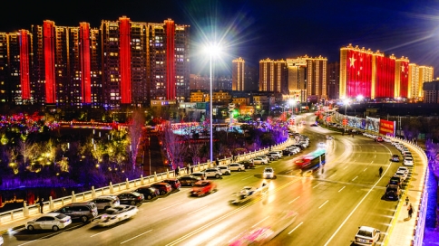 运城市区飞雁桥夜景