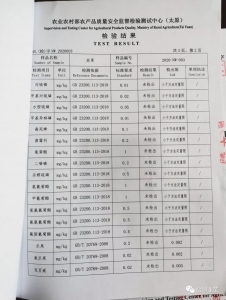 健康韭韭 好运韭韭，权威质量安全检验报告